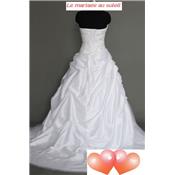 Achat en ligne! Robe de mariée Scarlett T 34 à 54 blanche tulle broderies