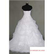 Achat en ligne ! Robe de mariée Aileen blanche T 38, t42, t46 organza broderie bustier en coeur