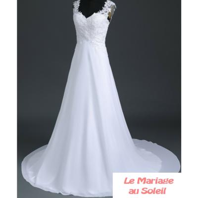 Achat en ligne. Robe de mariée Romane T  34 à 54 blanche champêtre