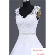 Achat en ligne. Robe de mariée Mia bretelle dentelle blanche T 34 à 54