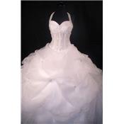 Destockage Robe de marie Sissi blanche T 36, 44 , 48 et 52 princesse organza 