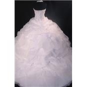 Destockage Robe de mariée Sissi blanche T 36, 44 , 48 et 52 princesse organza 