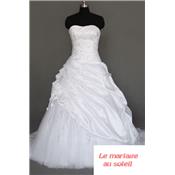 Achat en ligne! Robe de mariée Scarlett T 34 à 54 blanche tulle broderies