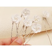 Lot de 5 �pingles � cheveux de mariage argent�