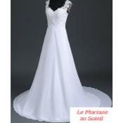 Destockage! Robe de mariée Romane T  42, 44, 48 blanche champêtre