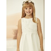 Robe de cérémonie fille en dentelle et organza 7 à 13 ans