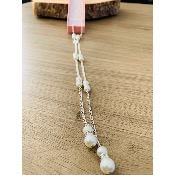 Collier de dos de mariée Romy, argenté perles et strass