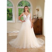 Achat en ligne Robe de mariée AYA ivoire T 42 tulle, broderies, dentelle , bretelles 