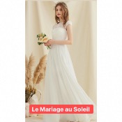 Robe de mariée Manon T 46 ivoire dentelle et mousseline 