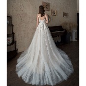 Robe de mariée Laura T 32 à 54 dentelle florale et tulle