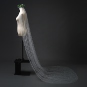 Voile de mariée ivoire avec perles , 2 longueurs disponibles