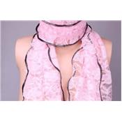 -50% Etole dentelle bordure argente rose