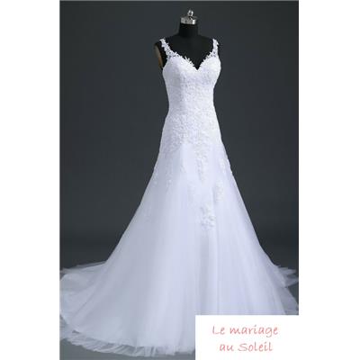 Robe de mariée sirène Vanylle T 34 à 46 blanche