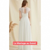 Robe de mariée Manon T 46 ivoire dentelle et mousseline 