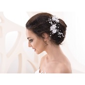 Lot de 3 épingles à cheveux de mariage en strass, perles et fleurs