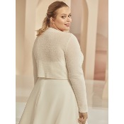 Gilet de mariée E 317 Effet cachemire ivoire