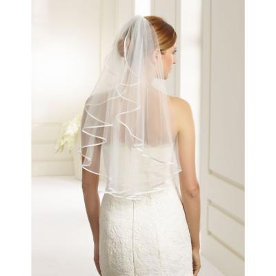 Voile de mariée 70 cm bordure satinée blanc ou ivoire