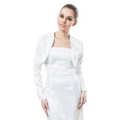 Boléro manches longues satinés blanc T 36 à 50