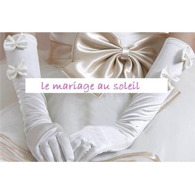Gants de mariée blanc noeud