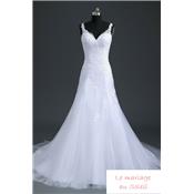 Robe de mariée sirène Vanylle T 34 à 46 blanche