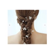 Accessoires coiffure, fil souple avec perles et fleurs 1 mètre idéal coiffure de mariée 