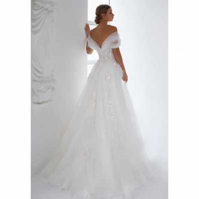 Robe de mariée Alix ivoire tulle princesse T 34 à 52  manches épaule 