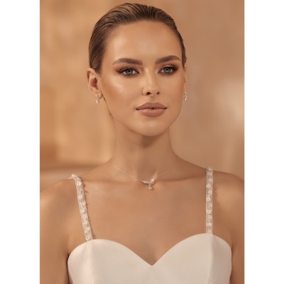 Bretelles en tulle pour robe de mariée, 60 cm, fleurs et perles
