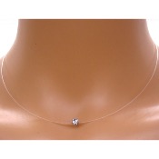 Collier de mariée fil transparent et mini strass