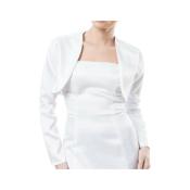 Boléro manches longues satinés blanc T 36 à 50