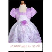  Robe bébé fillette Campanule lilas blanche, 12 mois