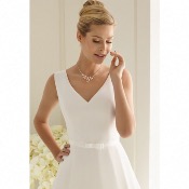 Robe de mariée Dalila ivoire trapèze simple et raffinée T 36 à 54