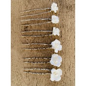 Lot de 6 épingles à cheveux de mariage céramique doré ou argenté