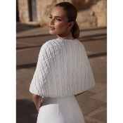 Boléro de mariée chaud Ivoire en tricot
