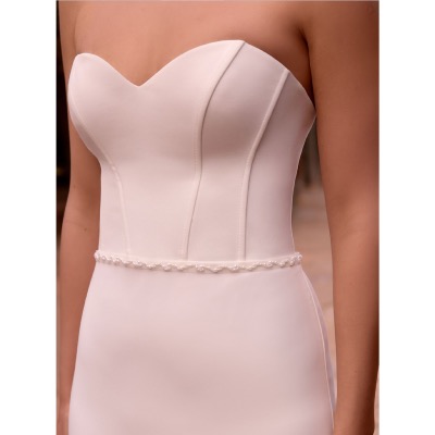 Ceinture de mariage fine en tulle et perles