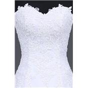 Robe de mariée Mila blanche tulle T 36, 40, 42, 46 bustier broderie dentelle