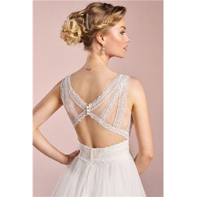 Robe de mariée NEOLINE T42 ivoire dentelle tulle