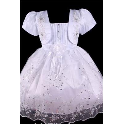 Robe cérémonie Alisson blanche strass, mariage, 9 ou 18 mois 