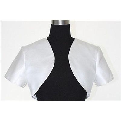 Boléro satin blanc T 40 manches courtes mariage soirée