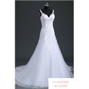 Robe de mariée sirène Vanylle T 34 à 46 blanche