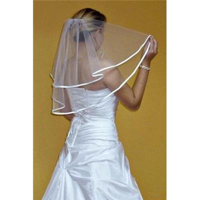 Voile de mariée court satin 60 cm double blanc ou ivoire, fabrication europe