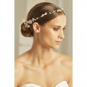 Bijou de cheveux cristaux et perles , rose poudré , Bianco evento