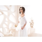 Bolro de marie en organza Blanc et Ivoire 