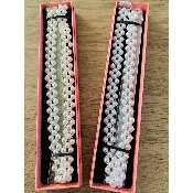 Ceinture de mariée perlée avec ruban organza blanche ou ivoire