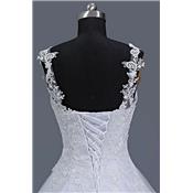 Robe de mariée Anaelle blanche T 36, 38, 40, 42, 46, 50 bretelles broderie dentelle tulle