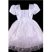 Robe cérémonie Alisson blanche strass, mariage, 9 ou 18 mois 