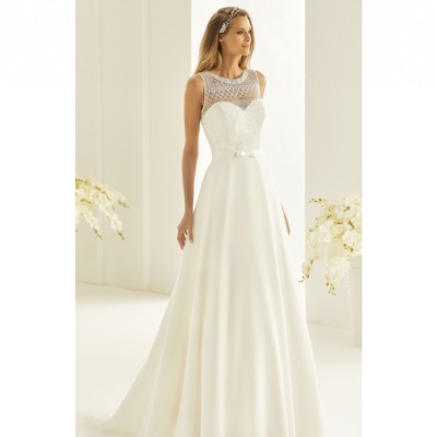 Robe de mariee Riviera ivoire T38 dentelle mousseline Bianco Evento