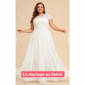 Robe de mariée Manon T 46 ivoire dentelle et mousseline 