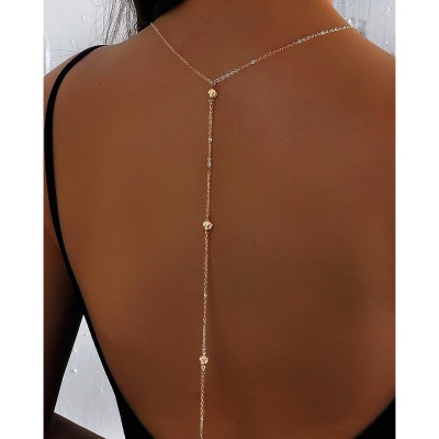 Collier de dos Roma Fantaisie avec 4 strass dans le dos