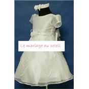 Robe bébé cérémonie Ancolie ivoire mariage 24 mois