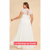Robe de mariée Manon T 46 ivoire dentelle et mousseline 